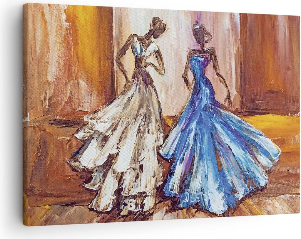 Bild auf Leinwand - Leinwandbild - Einteilig - Frauen Kleider Öl - 70x50cm - Wand Bild - Wanddeko - Wandbilder - Leinwanddruck - Bilder - Wanddeko...