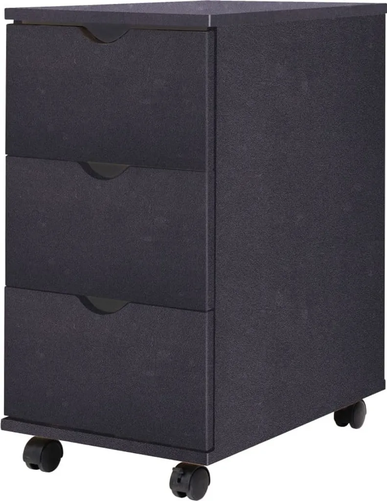 Meuble à tiroirs noir robuste 33x45x60 cm - Rangement avec finition mate