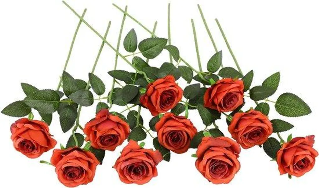 Roses artificielles orange brûlé : décoration réaliste sans entretien
