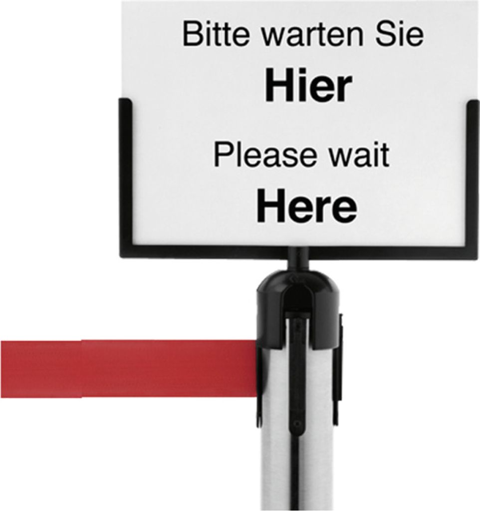 Schildtafel für Gurt-Absperrpfosten A3 hoch, 297x420 mm