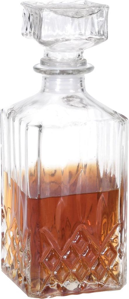 Caraffa Decanter In Vetro Trasparente – 0,75 L – Per Whisky, Cognac, Vino – Fatto A Mano