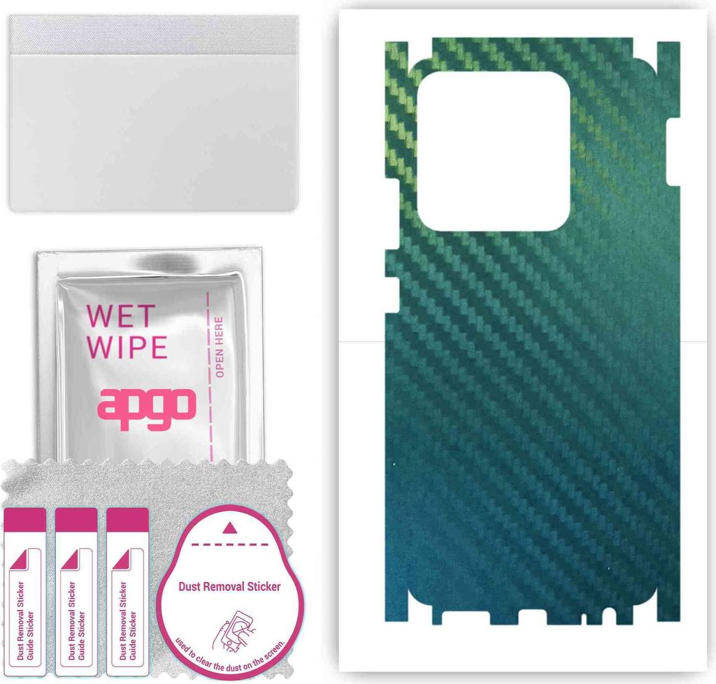 apgo Rückseite + Seiten Schutzfolie, Skin, kompatibel mit Infinix Smart 7, Hinten Displayschutzfolie aus Vinylfolie, kratzfest, einfache Montage -...