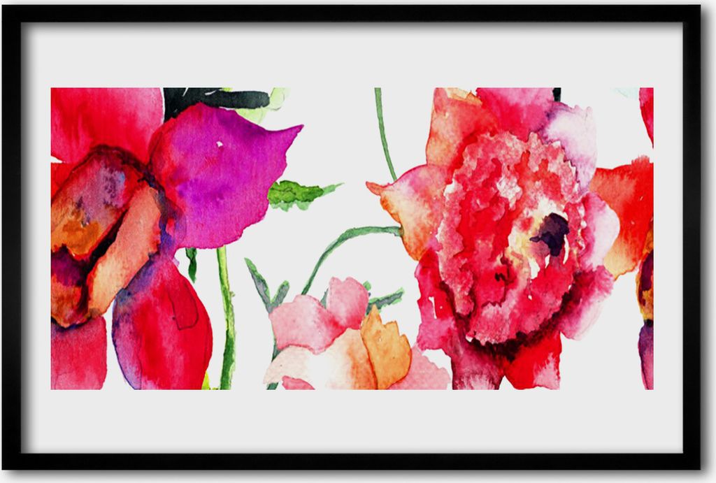 Bild 60x40 MDF-Rahmen Wandkunst Kunstblumen