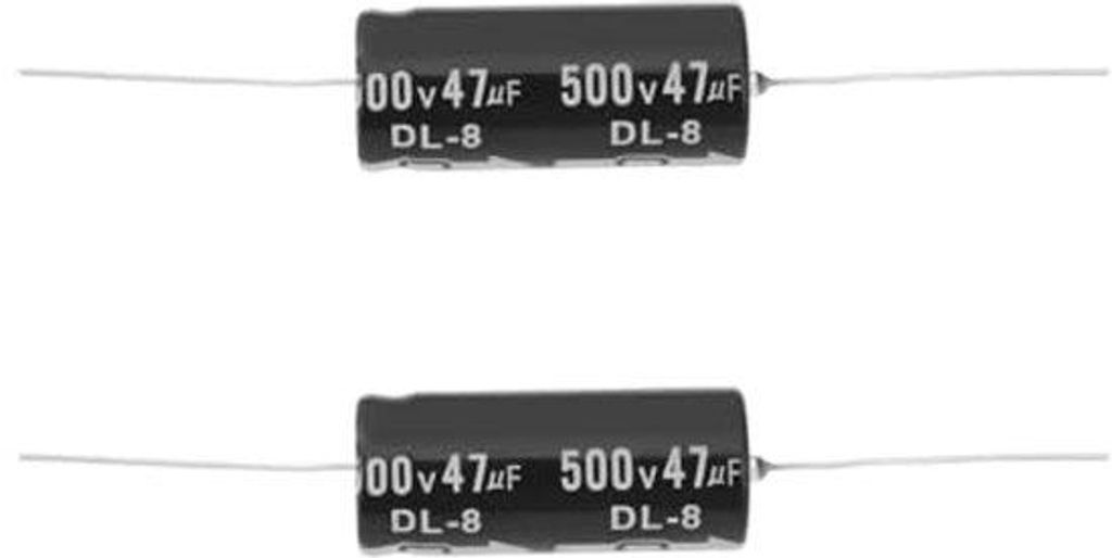 2 STKS 47uF 500V Axial-Kondensator 43x18mm Kompatibel mit Fender Hot Rod Deluxe Geeignet für den Austausch von Kondensatoren in Vintage- und moder...