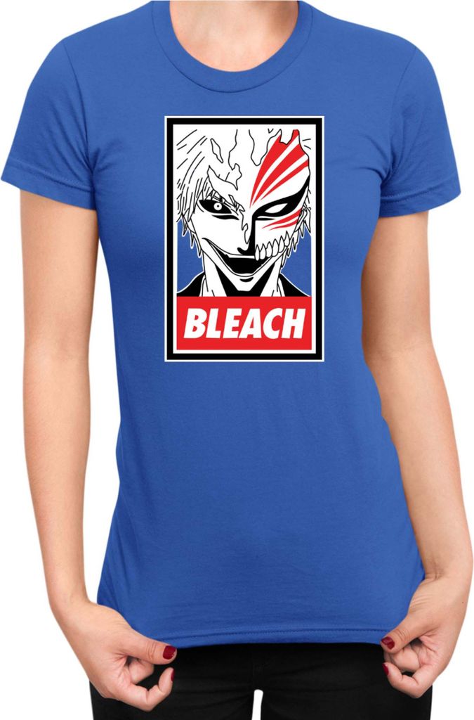 Damen T-Shirt Manga Japan Anime Comics Animation Bleach 004, Lady 2XL / Blau