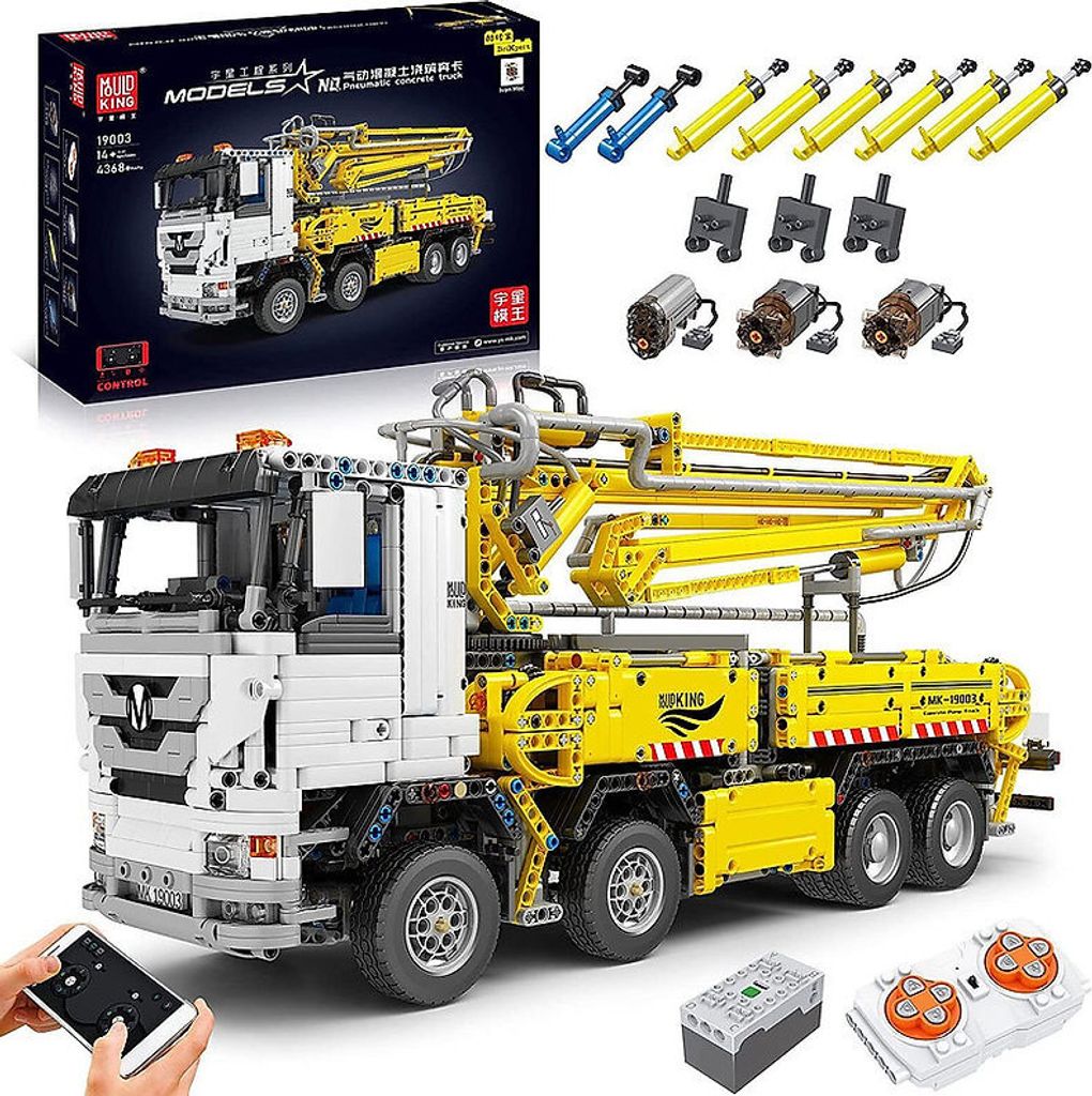 Mould King 19003 Pneumatic Pump-Truck 4.368 Teile Klemmbausteine LKW RC-Control ferngesteuert Bausteine Technik Pneumatik