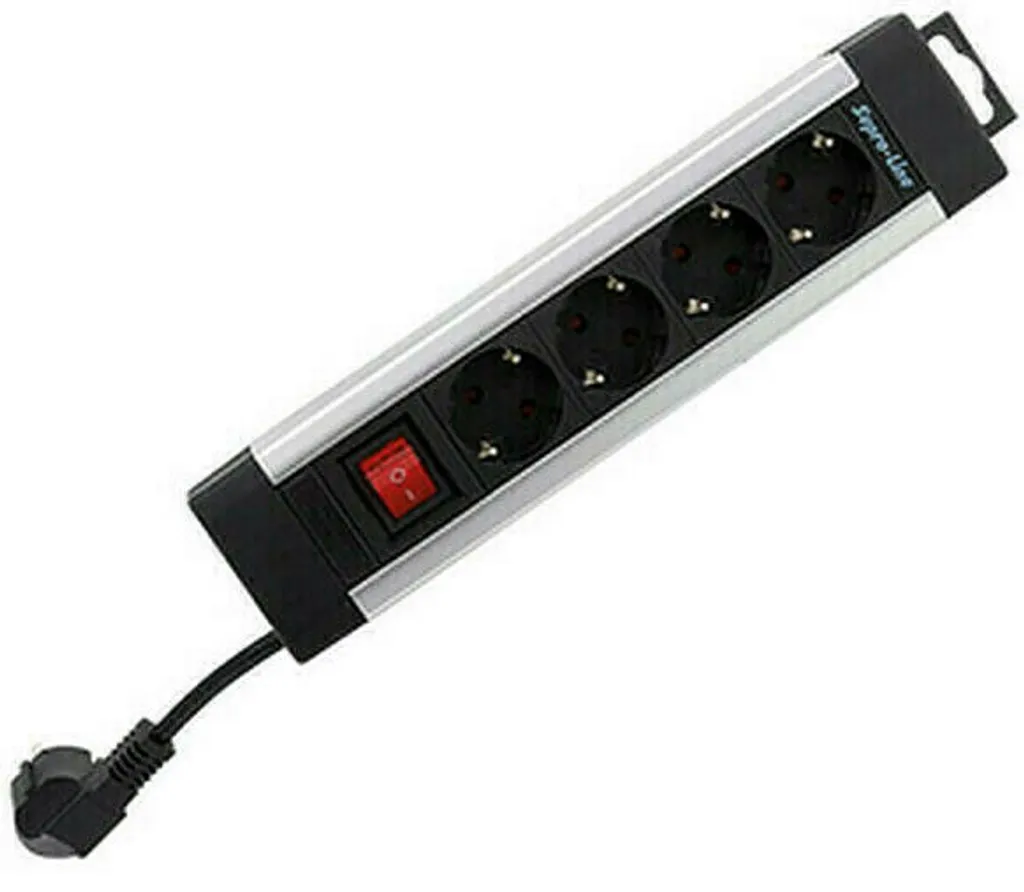 Multiprise Supraline 4 Prises avec Interrupteur et Protection EB si-sw