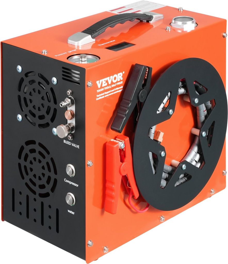 PCP-Luftkompressor, 4500 PSI/30 MPa tragbarer PCP-Luftgewehrkompressor – Eingebautes Wasser- und Lüfterkühlsystem, Auto-Stopp DC12 V/AC230 V Pa...