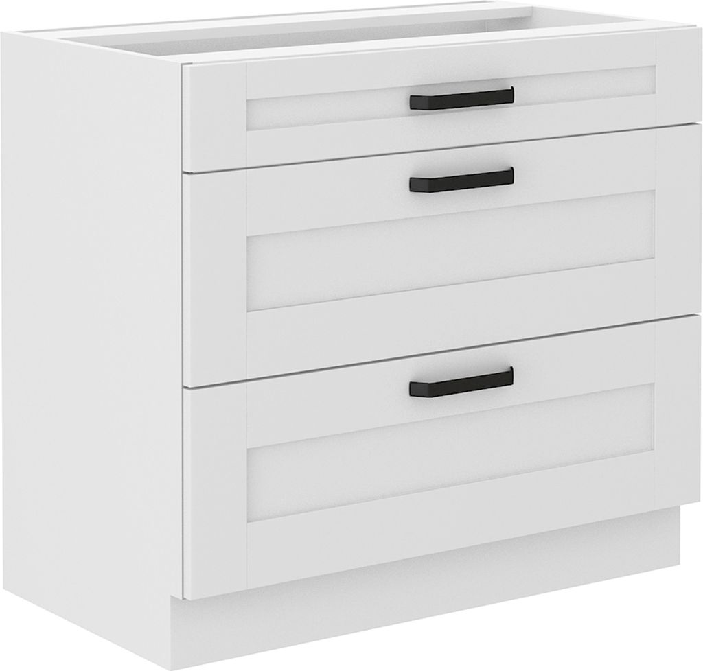 Kondela Unterer Küchenschrank Lula 80 D 3S BB - weiß