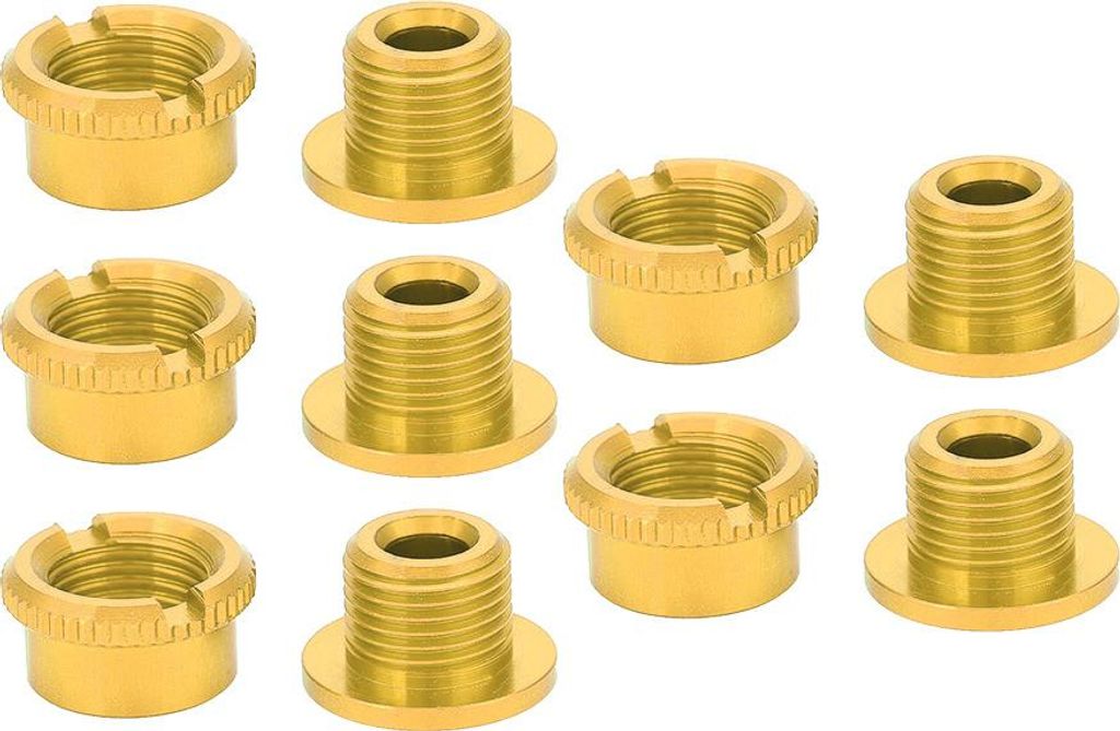 Fahrräder Straßenfahrräder Kettenradschrauben Schrauben und Nussteile für einzelne Zahnplatten Gold