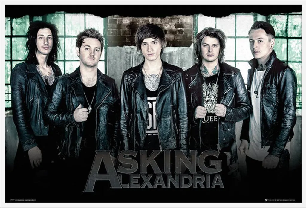 Cadre Shinsuke blanc avec vitre acrylique et affiche Asking Alexandria