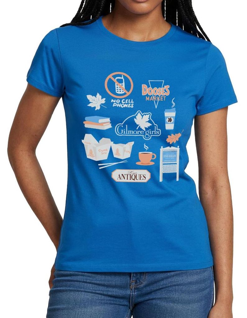 Spreadshirt Gilmore Girls Essentials Collage Pastell Frauen T-Shirt, XL, Royalblau