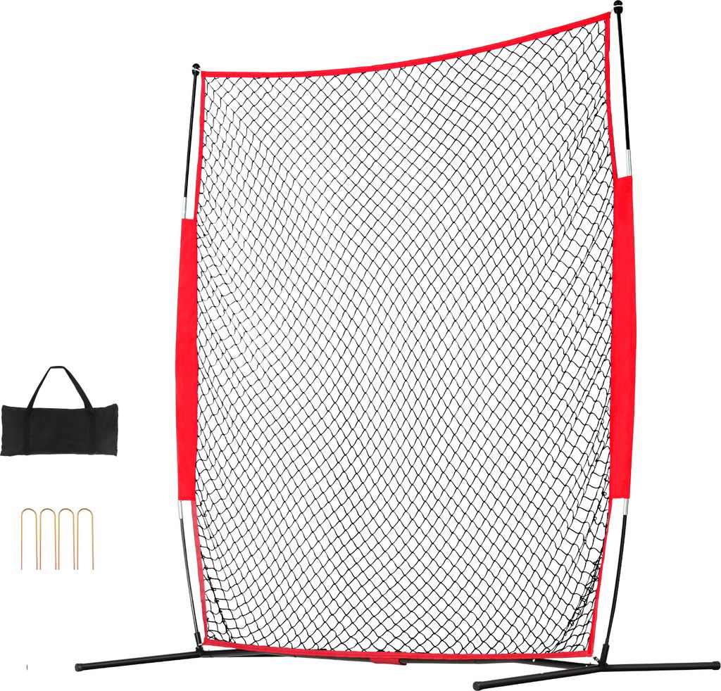 SucceBuy 7x7 ft Backstop-Netz, Sport-Barrierenetz, tragbares Trainingsgerät mit Tragetasche, Schutzschirm für Baseball, Softball, Fußball, Hocke...