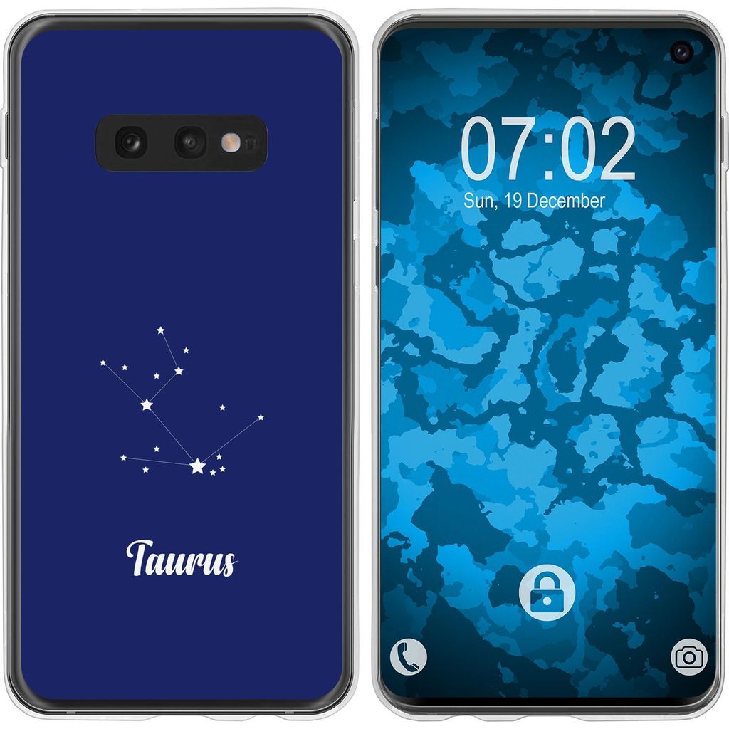 PhoneNatic Case kompatibel mit Samsung Galaxy S10e Silikon-Hülle SternzeichenTaurus M8