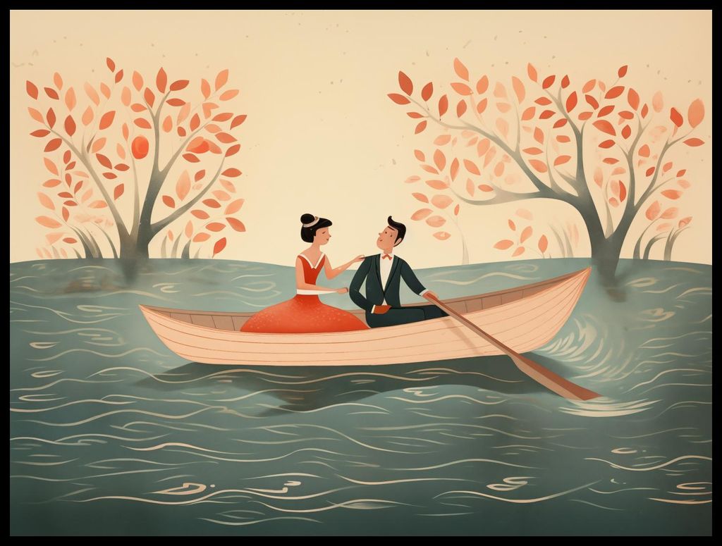 Poster 80x60cm Romantische Flucht am Fluss