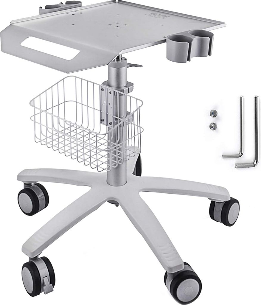 VEVOR Medizinischer Wagen, Salonwagen mit Rädern, mobiler Rollwagen 26,77"-42,91" höhenverstellbar, Salonstationen aus Metall für Friseure, roll...
