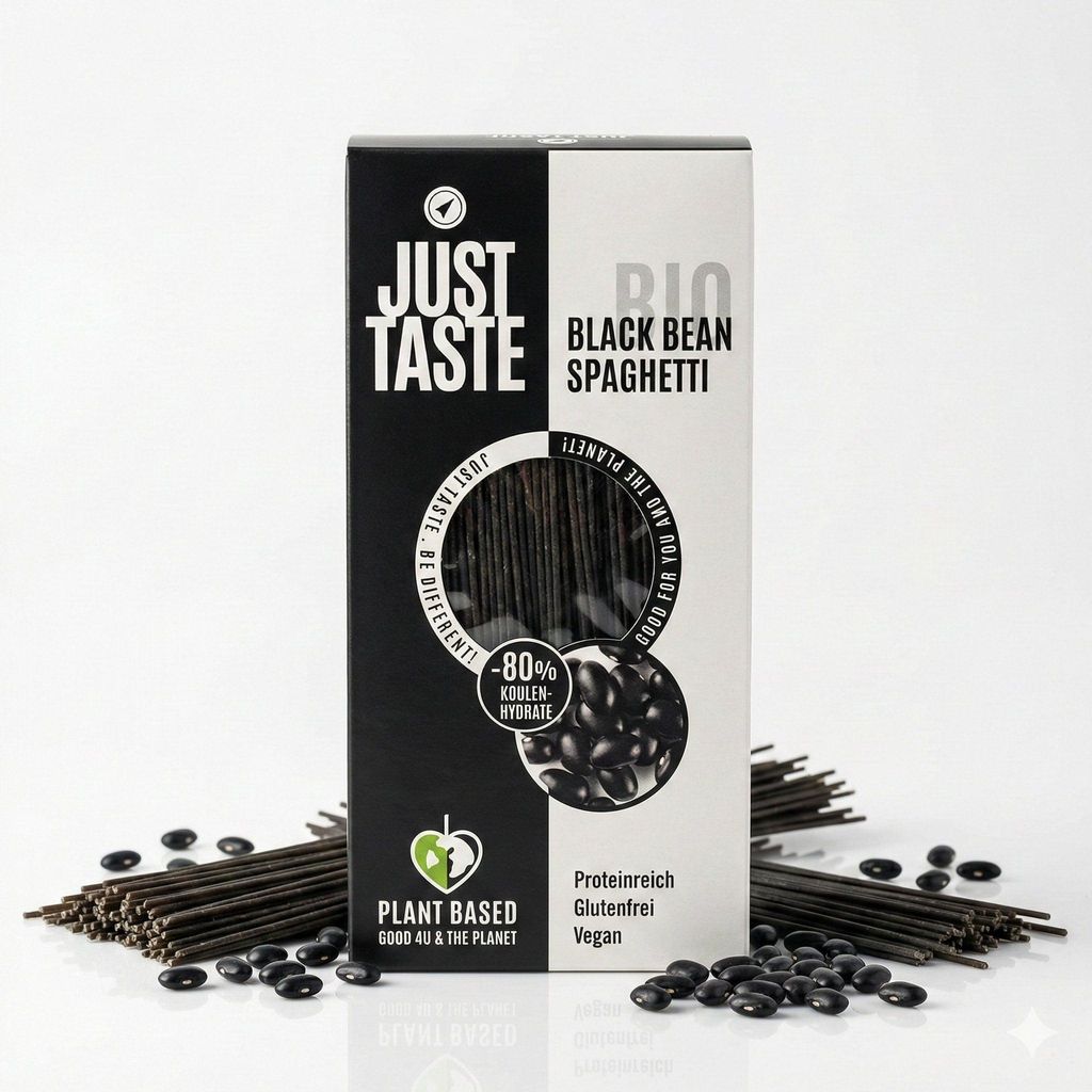 JUST TASTE – Špagety s čiernymi fazuľami – 250 g Obrázok produktu 