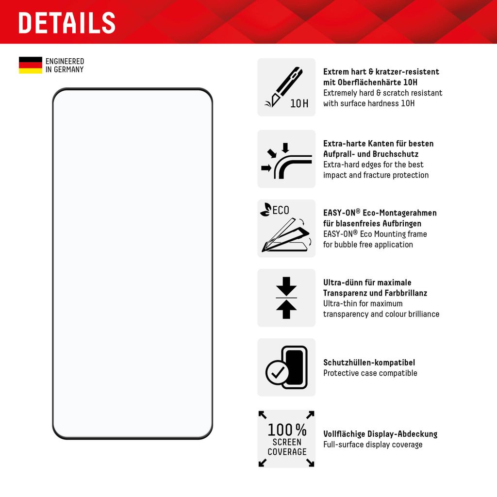 Pancéřové sklo Displex (10H) pro Xiaomi Redmi Note 13 Pro+ Obrázek produktu 2