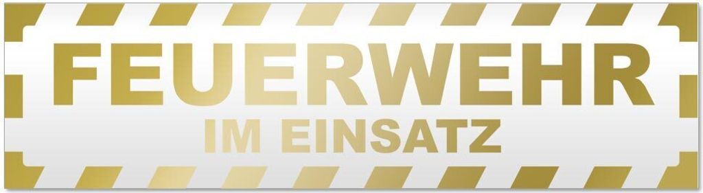 Kiwistar Feuerwehr im Einsatz gestreift Magnetschild Schild magnetisch - 30cm Gold - Magnetfolie für Auto PKW Kfz