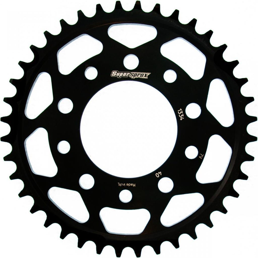 Stahl-Kettenrad Supersprox 530 - 40Z (schwarz) RFE-1334:40-BLK|ID 80,0 LK 110,0 5-Loch/5-Loch