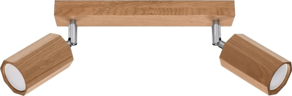 Deckenleuchte ZEKE 2 Eiche 2xGU10 10W Holz 20x5x30cm Sollux Lighting