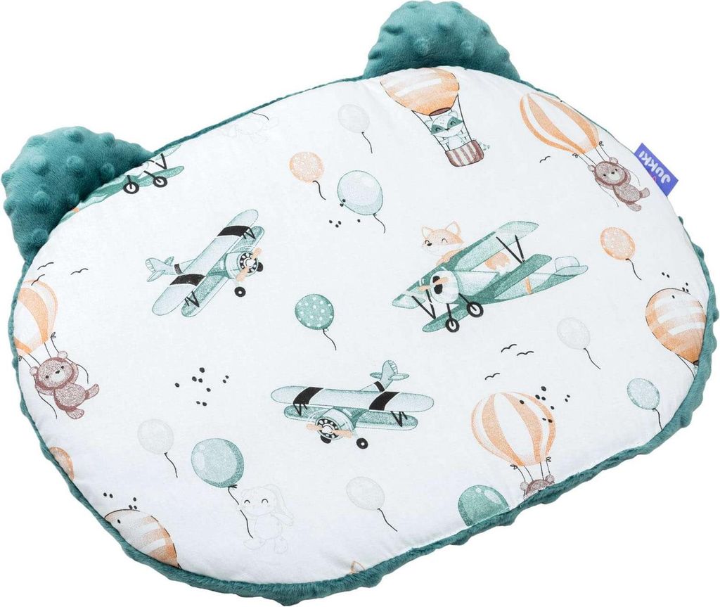 Balloon Travel & Emerald Minky Kissen Teddybär-Kopf 26x36cm Produktbild 