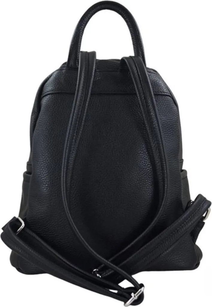Sac à dos en cuir souple Barberini's avec compartiments zippés - 3