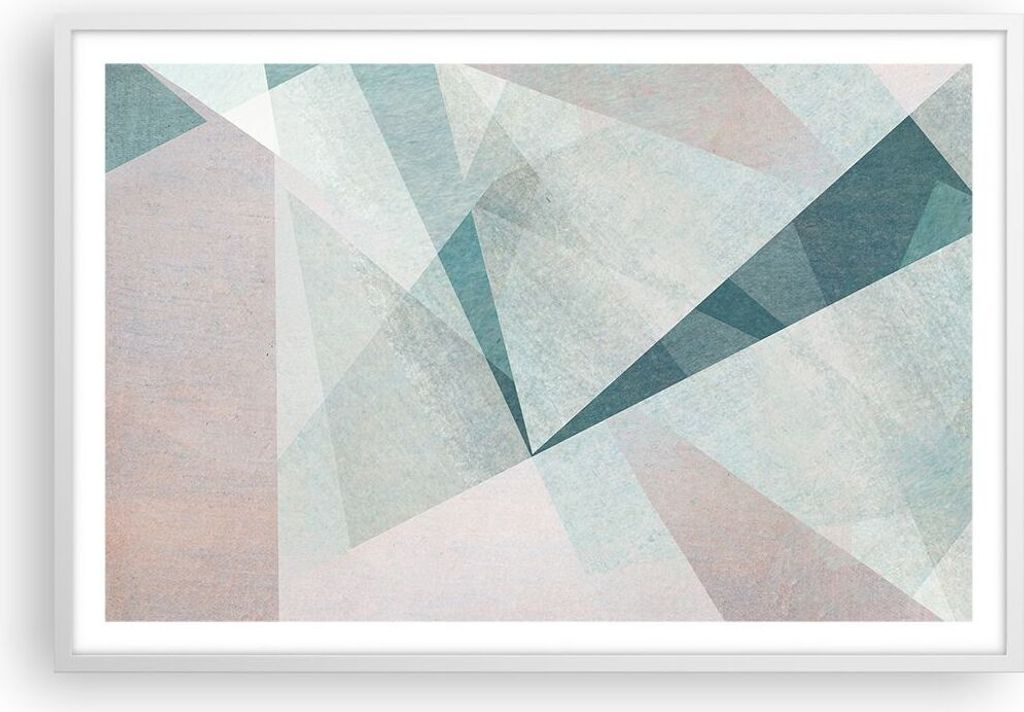 Gerahmtes Poster - Weißer Rahmen - Abstraktion modern - 91,5x61 cm - Wand Bild - Wanddeko - Wandbilder - Kunstposter - Wandposter - Bilderrahmen -...