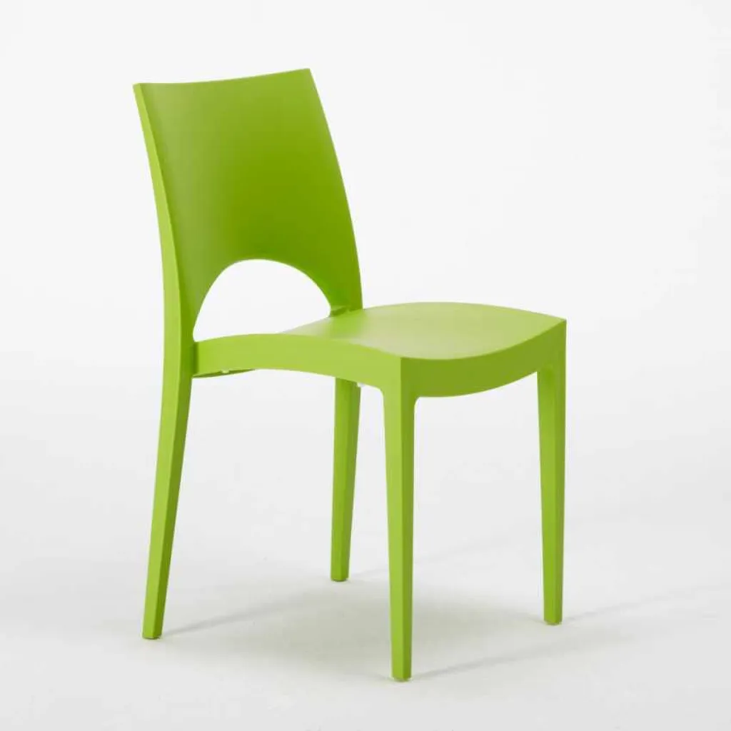 Table d'Extérieur et 4 Chaises Love en Polypropylène Vert Durable - 5