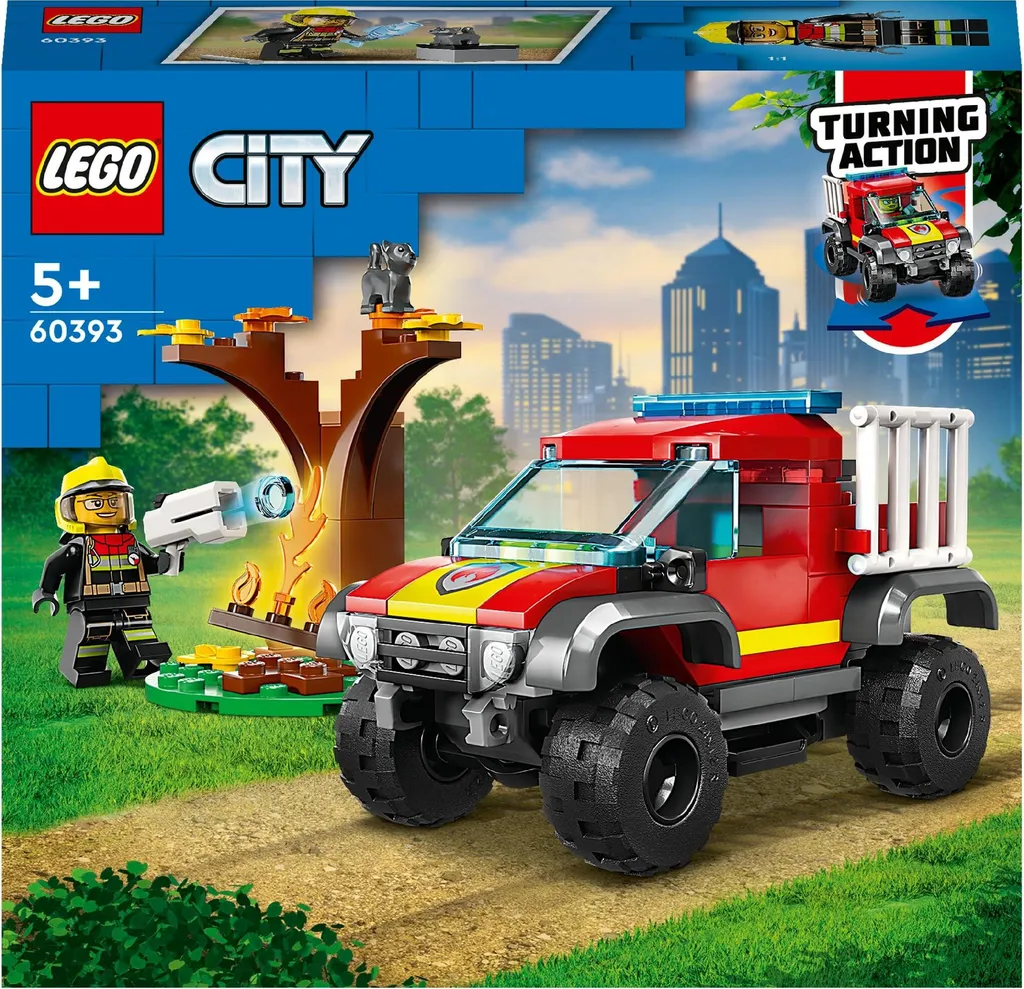 LEGO City 60393 Le Camion de Pompiers 4x4 Tout-Terrain avec 97 Pièces
