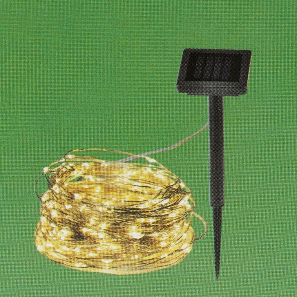 Solar-Lichterkette 100 Micro-LEDs 9,9m Warmweiß Produktbild 