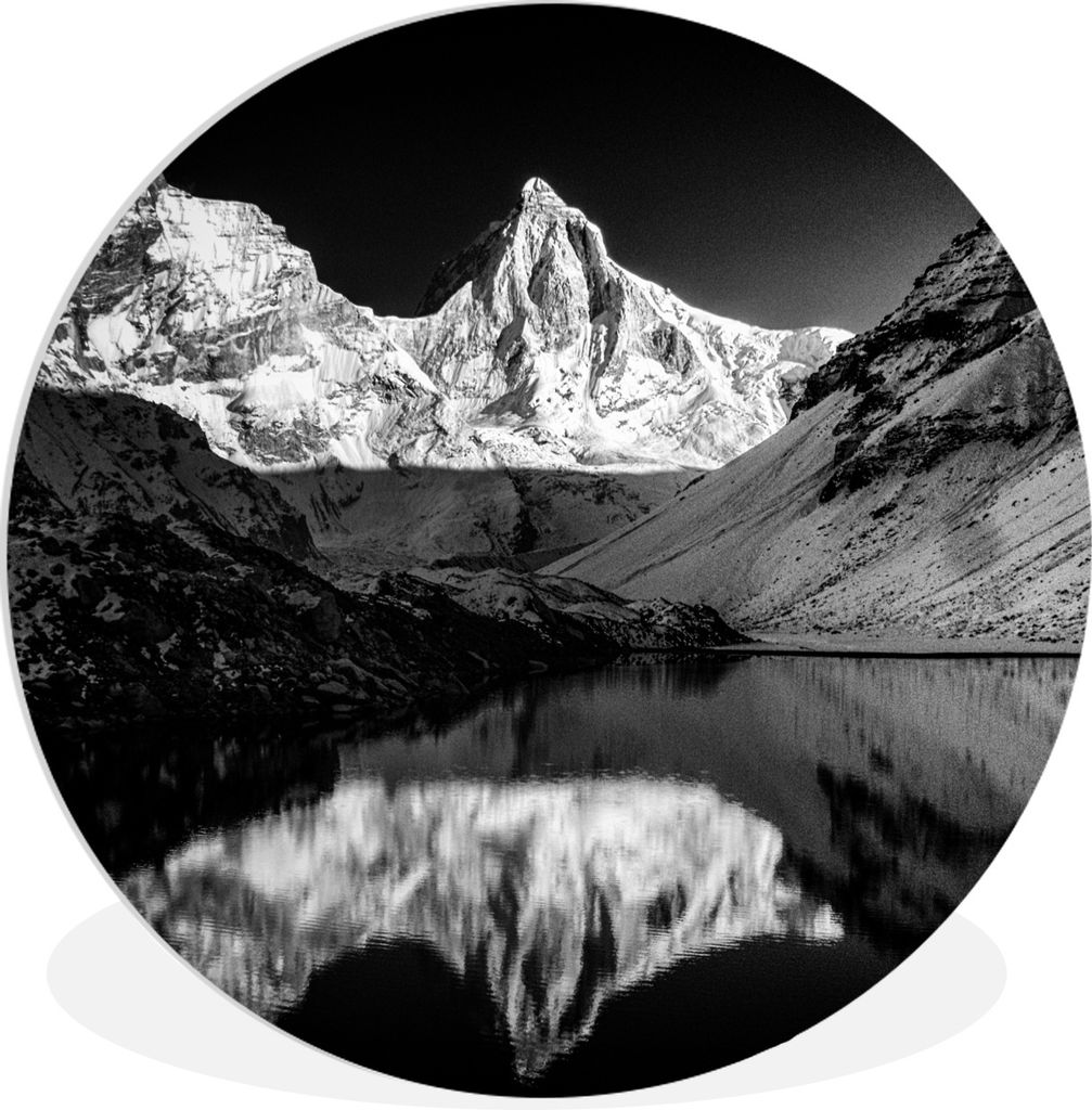 MuchoWow Rundes Wandbild - Runde Bilder Kedartal Fotodruck schwarz/weiß Ø 60 cm Kreis Wanddekoration Kunststoff - Wandkreis - Wandschmuck - Wan...