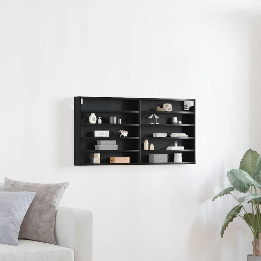 Maison Exclusive - Vitrine Schwarz Eichen-Optik 100 x 8,5 x 50 cm Holzwerkstoff