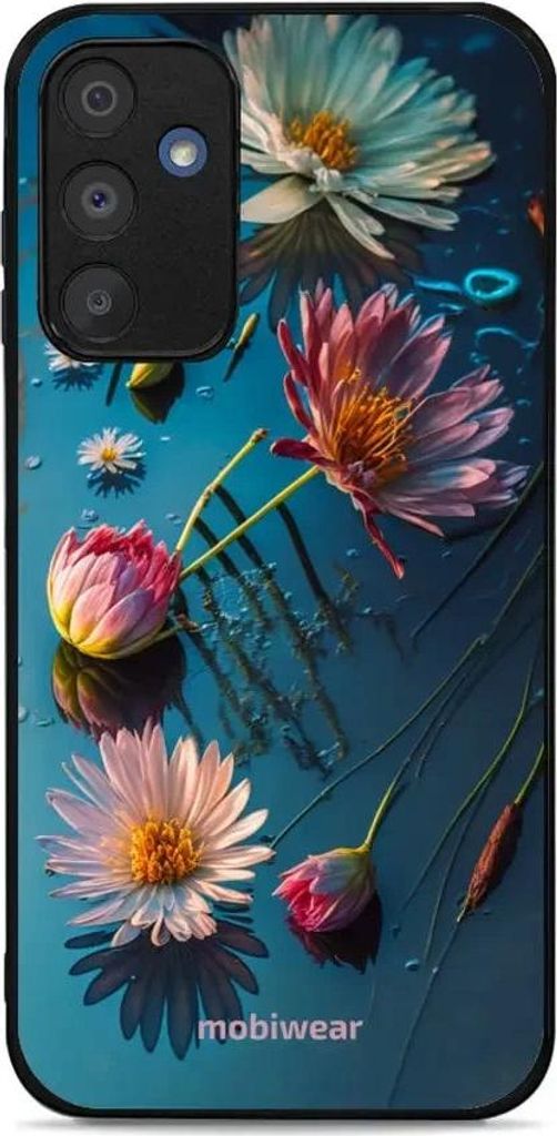 Handyhülle für Galaxy M15 5G, Mobiwear Glossy Case, Blau-Blumig