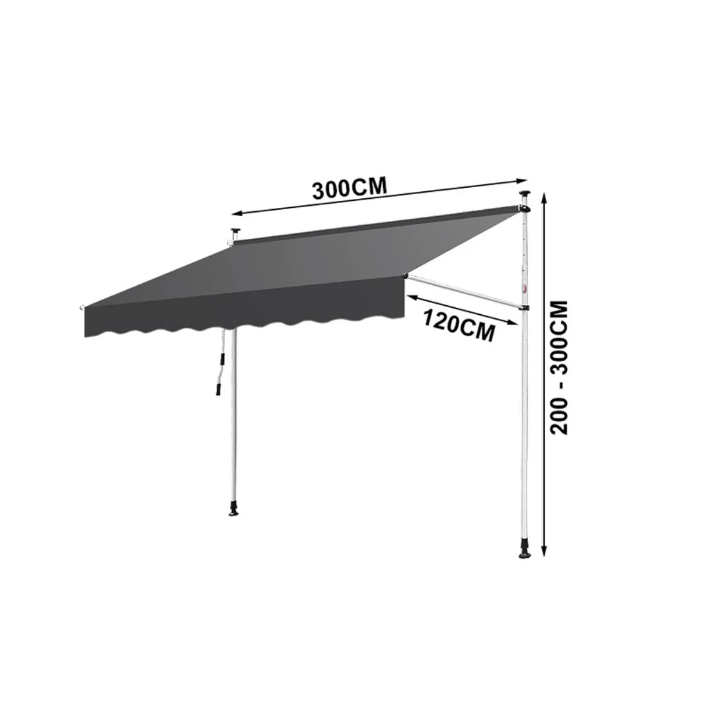 Tenda da Sole Yakimz 300x120cm LED | Senza Fori e Retrattile per Balcone - 2