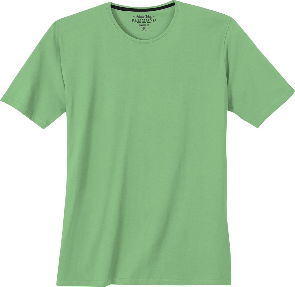 Redmond Basic T-Shirt hellgrün Übergröße Rundhals