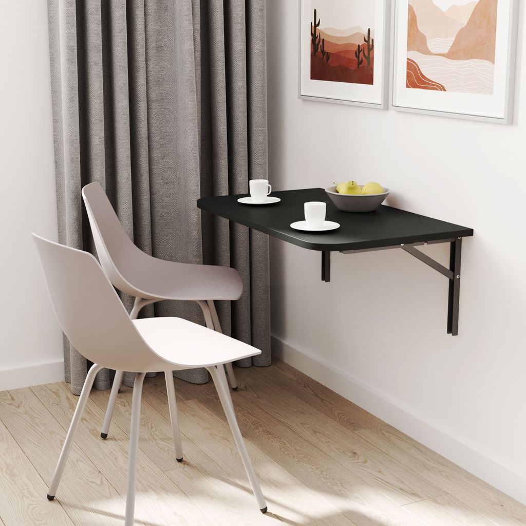 AKKE Anthrazit Wandklapptisch mit abgerundeten ecken LxB: 90x60 cm