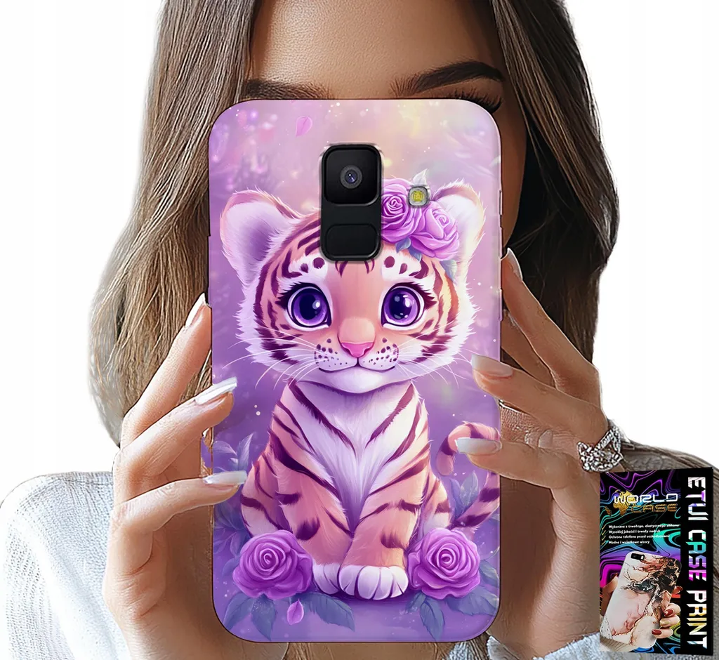 OFFERTA Samsung A6 2018 Cover Tigre Rosa - Bundle Vetro Incluso