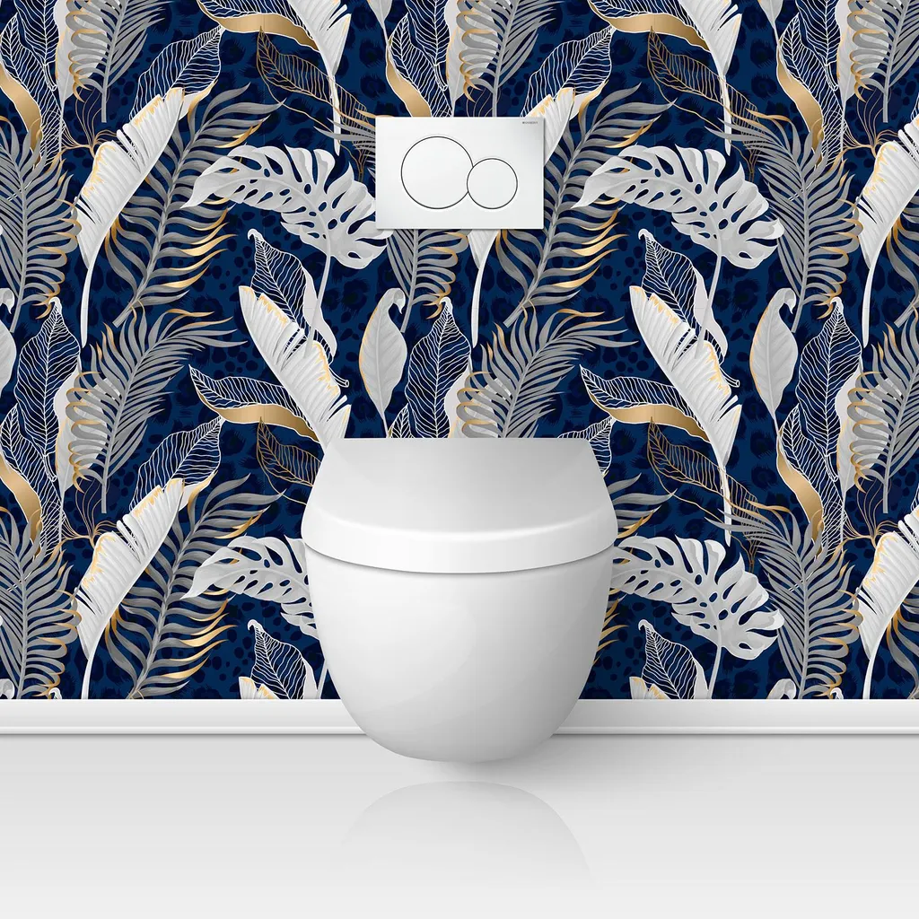 Masquer Carrelage WC : Crédence Adhésive Mate Tropicale 90x90 Lumaléa