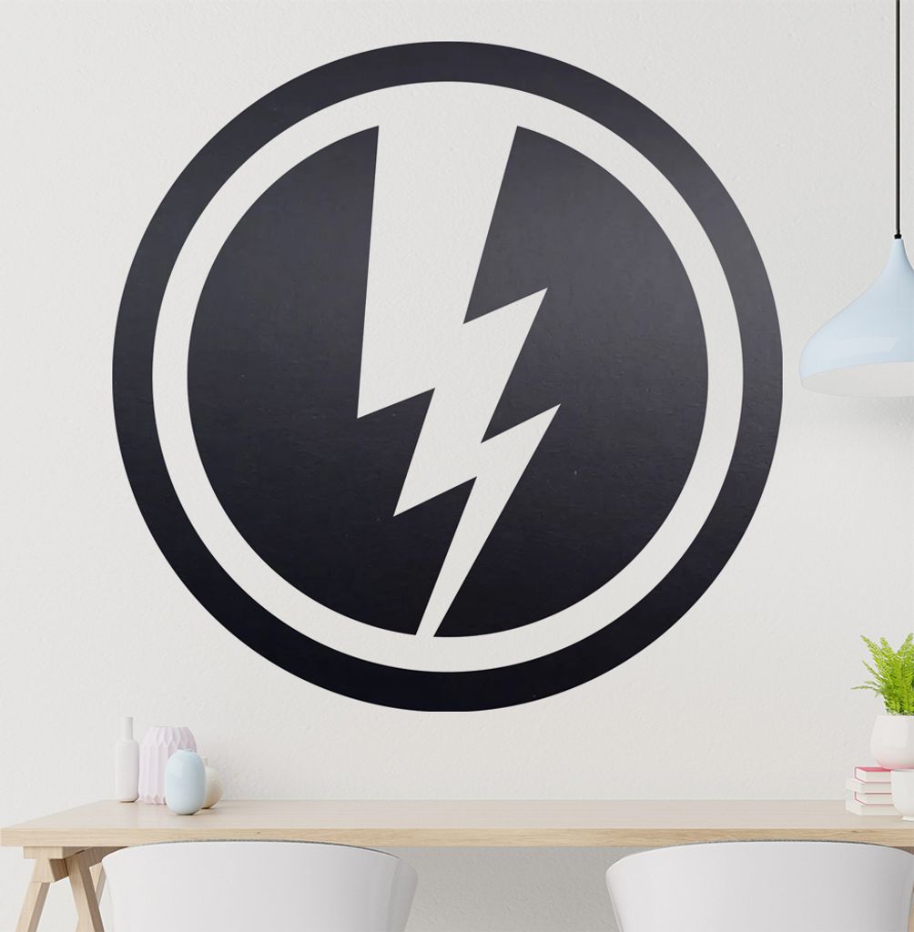 Blitz negativ Wandtattoo in 6 Größen - Wandaufkleber Wall Sticker - Dekoration, Küche, Wohnzimmer, Schlafzimmer, Badezimmer