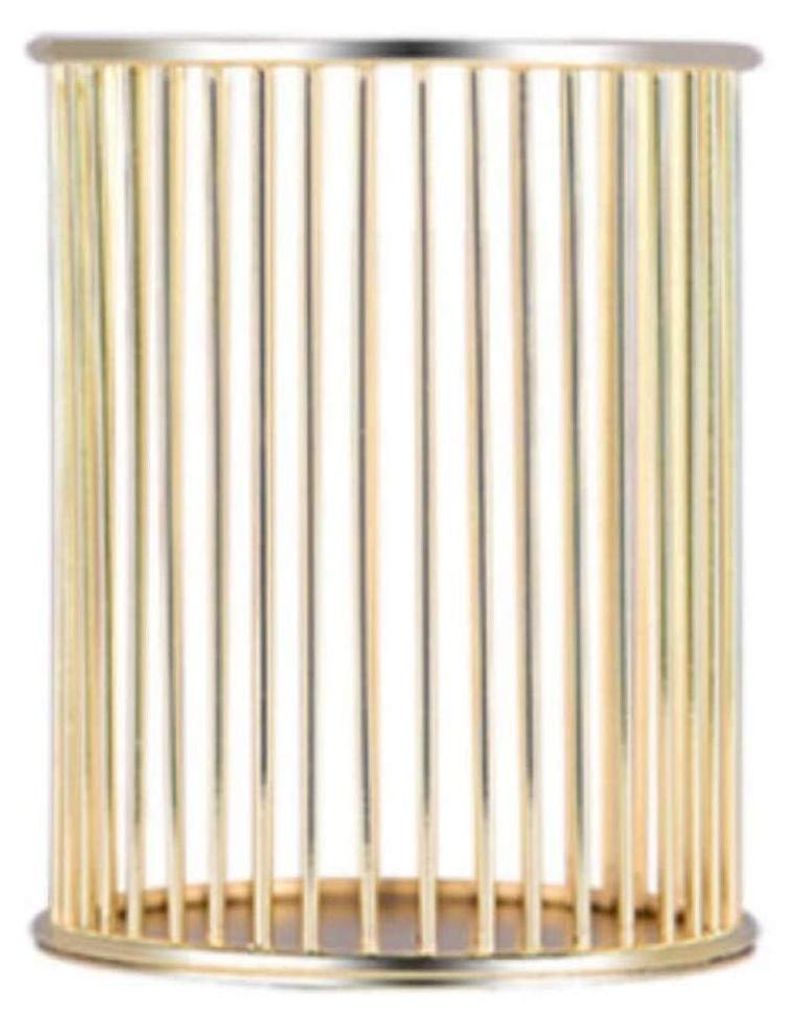 Metallener Stiftehalter, Schreibtisch-Organizer, Halter für Kosmetikpinsel und Schreibutensilien, 10x8 cm (gold)