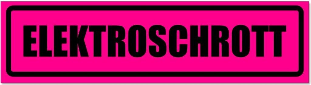 Kiwistar - Autoaufkleber - Pink - Schwarz - 30 x 8 cm - Elktroschrott invertiert - Hinweis Aufkleber Sticker für Auto, Kfz, Fahrrad, PKW, LKW