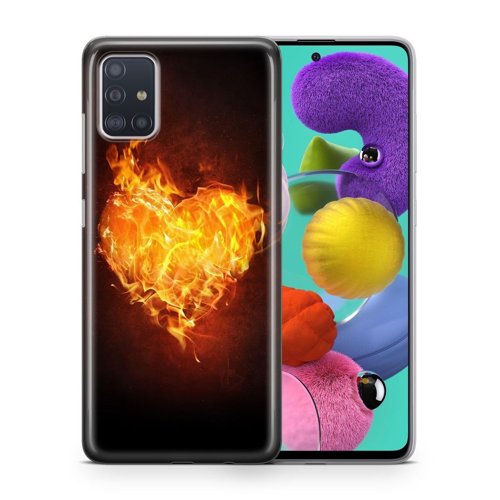 Handyhülle Schutzhülle für Apple iPhone 11 Case Cover Tasche Bumper Etuis TPU, Modell:Apple iPhone 11, Motiv auswählen:Brennendes Herz