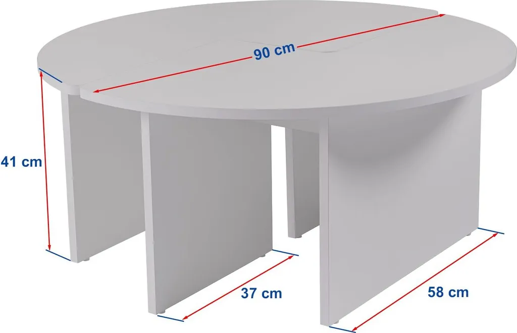 Skye Decor Moira Table Basse Carrée Gris Béton en Mélamine 90x90 cm - 8