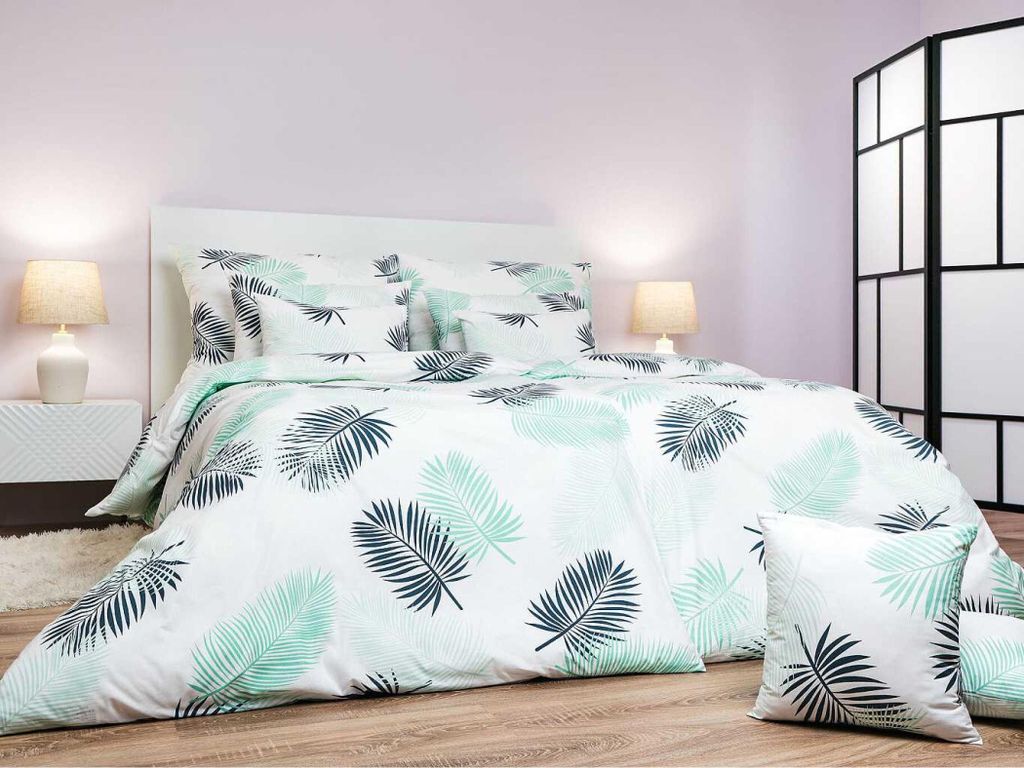 Leinenflanell Federn mint 140x200, 70x90 cm