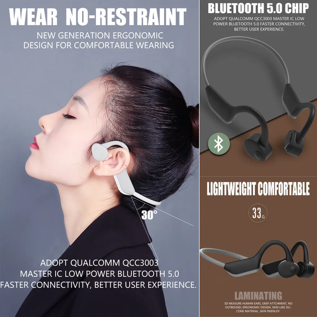 Fini les douleurs d'oreilles avec ce casque conduction osseuse vert