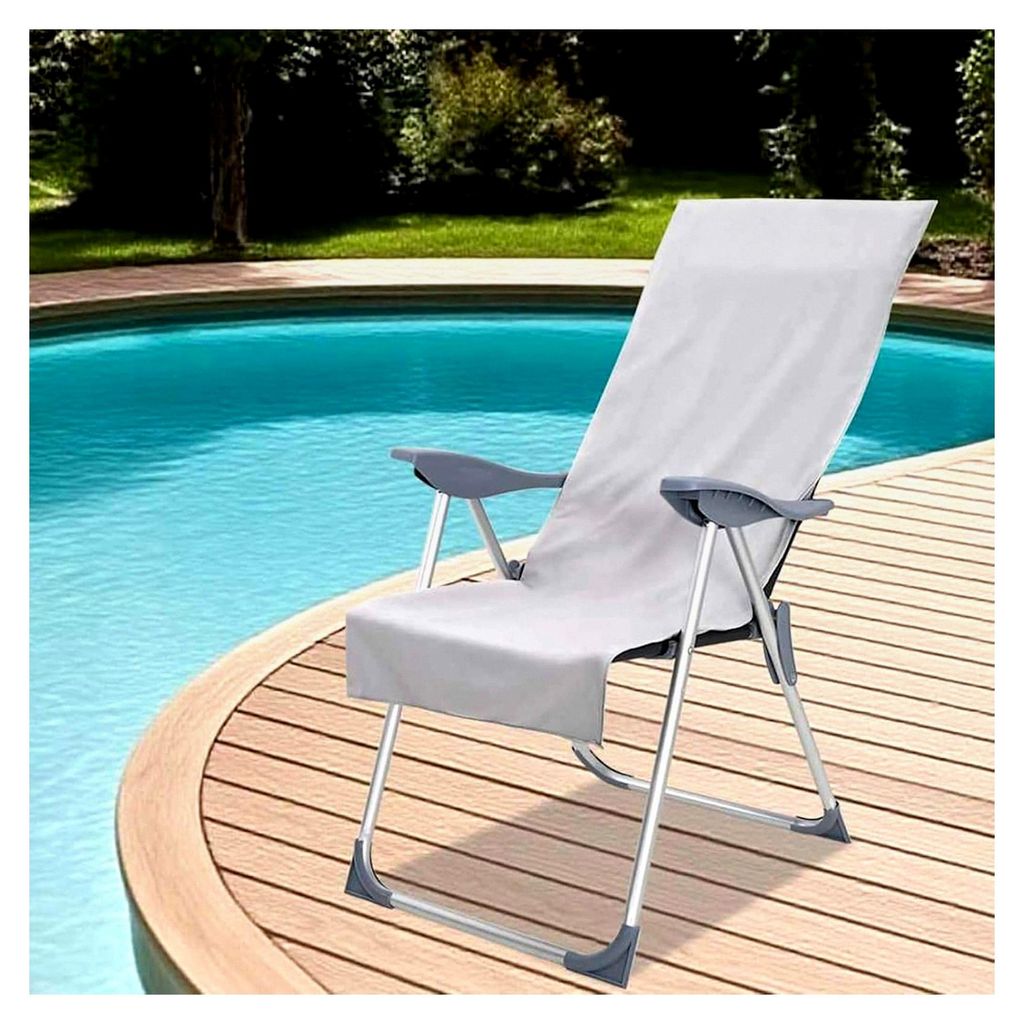 Außenstuhl Handtücher 2 Stück Grau 130 x 60 cm, Sitzkissen für Gartenstühle, Balkon, Camping, Gastronomie, Café