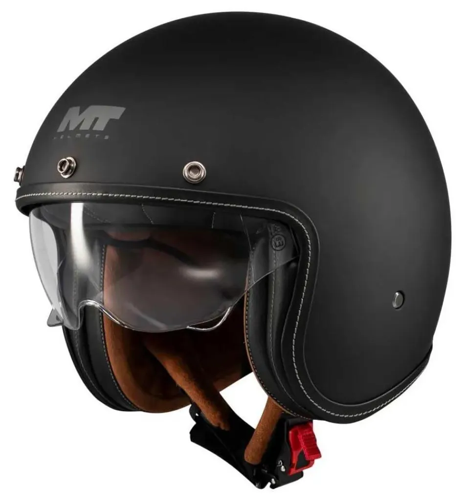 Casque Jet MT Helmets Le Mans 2 SV S Pure Noir XL : Style Rétro Chic
