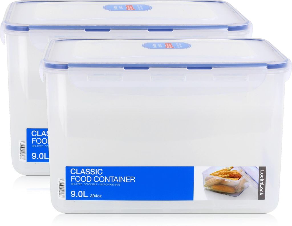 LocknLock Classic HPL838 Frischhaltedose 9L - Luft & Wasserdicht (2er Pack)