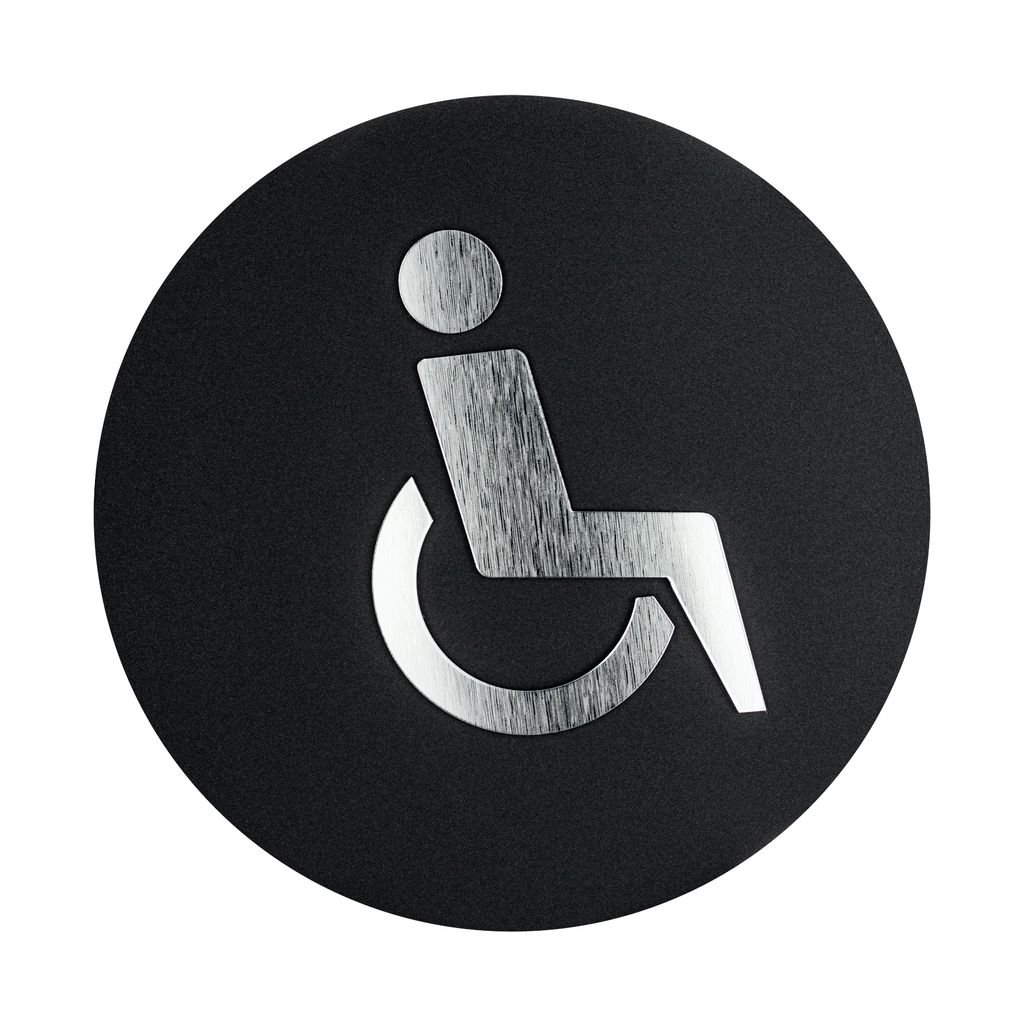 WC für Behinderte Schild aus Laminate – Toiletten Türschild Kunststoffplatten – WC Türdeko – Toilettenschild – WC Wegweiser